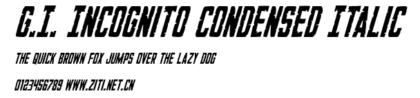 G.I. Incognito Condensed Italic.ttf字體轉換器圖片