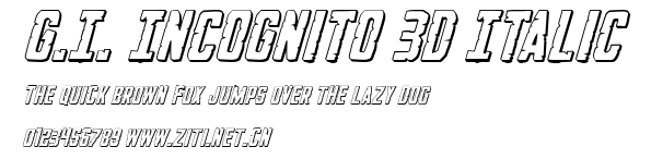 G.I. Incognito 3D Italic.ttf字體轉換器圖片