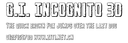 G.I. Incognito 3D.ttf字體轉換器圖片