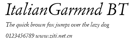 ItalianGarmnd BT.ttf字體轉換器圖片