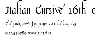 Italian Cursive 16th c..ttf字體轉換器圖片