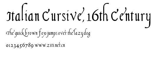 Italian Cursive, 16th Century.ttf字體轉換器圖片