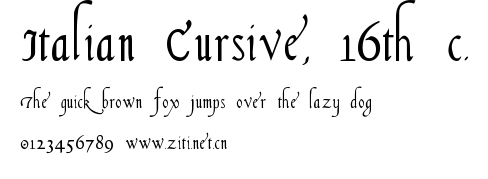 Italian Cursive, 16th c..ttf字體轉換器圖片