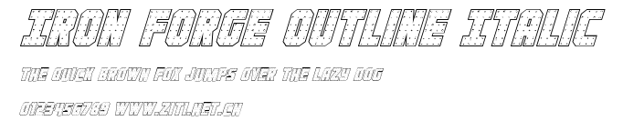 Iron Forge Outline Italic.ttf字體轉換器圖片