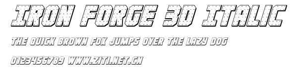 Iron Forge 3D Italic.ttf字體轉換器圖片