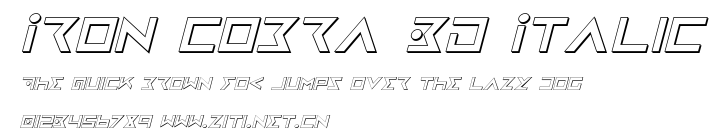 Iron Cobra 3D Italic.ttf字體轉換器圖片