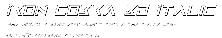Iron Cobra 3D Italic.ttf字體轉換器圖片