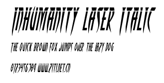 Inhumanity Laser Italic.ttf字體轉換器圖片