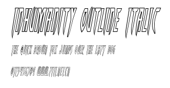 Inhumanity Outline Italic.ttf字體轉換器圖片