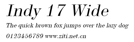 Indy 17 Wide.ttf字體轉換器圖片