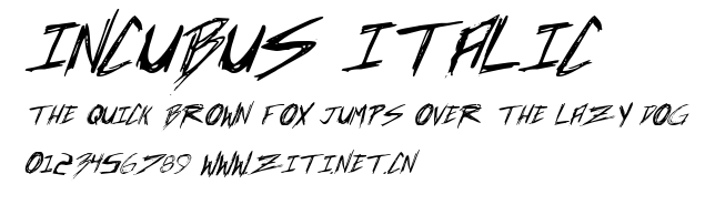 Incubus Italic.ttf字體轉換器圖片