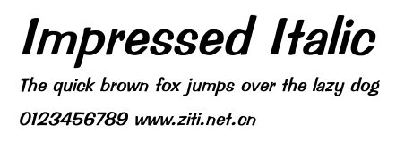 Impressed Italic.ttf字體轉換器圖片