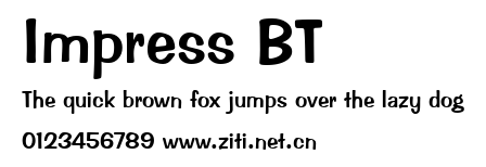 Impress BT.ttf字體轉換器圖片