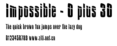 Impossible - 0 plus 30.ttf字體轉換器圖片