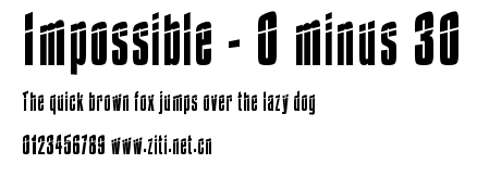 Impossible - 0 minus 30.ttf字體轉換器圖片