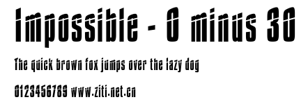 Impossible - 0 minus 30.ttf字體轉換器圖片