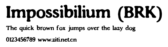 Impossibilium (BRK).ttf字體轉換器圖片
