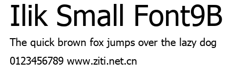 Ilik Small Font9B.ttf字體轉換器圖片