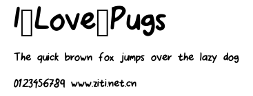 I_Love_Pugs.ttf字體轉換器圖片