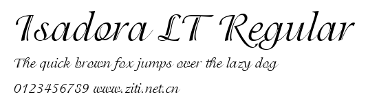 Isadora LT Regular.ttf字體轉換器圖片
