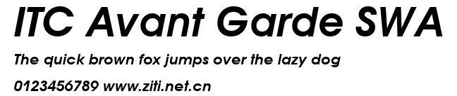 ITC Avant Garde SWA.ttf字體轉換器圖片