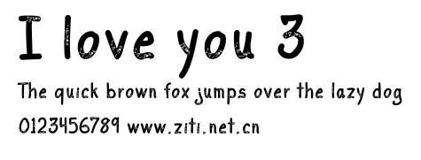 I love you 3.ttf字體轉換器圖片
