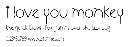 I Love You Monkey.ttf字體轉換器圖片
