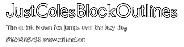 JustColesBlockOutlines.ttf字體轉換器圖片