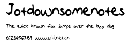 Jotdownsomenotes.ttf字體轉換器圖片