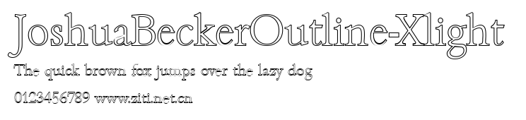 JoshuaBeckerOutline-Xlight.ttf字體轉換器圖片