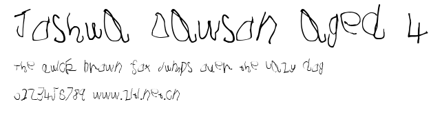 Joshua Dawson aged 4.ttf字體轉換器圖片