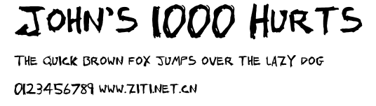 John's 1000 Hurts.ttf字體轉換器圖片