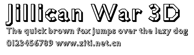 Jillican War 3D.ttf字體轉換器圖片