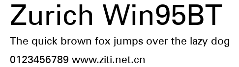 Zurich Win95BT.ttf字體轉換器圖片