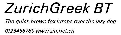 ZurichGreek BT.ttf字體轉換器圖片