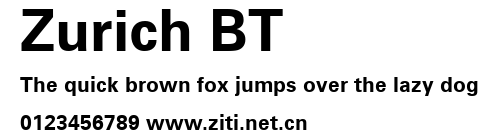 Zurich BT.ttf字體轉換器圖片
