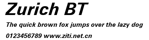 Zurich BT.ttf字體轉換器圖片