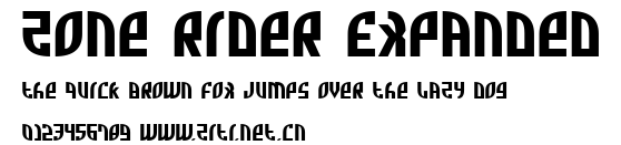 Zone Rider Expanded.ttf字體轉換器圖片