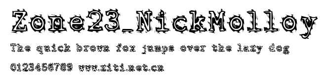 Zone23_NickMolloy.ttf字體轉換器圖片