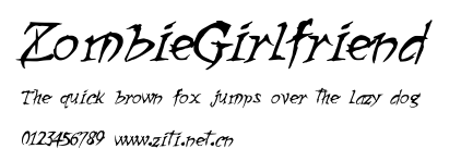 ZombieGirlfriend.ttf字體轉換器圖片