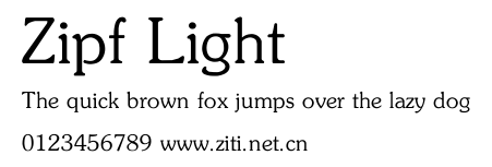 Zipf Light.ttf字體轉換器圖片