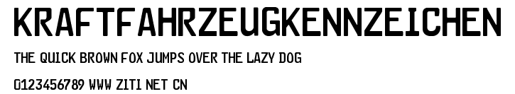 Kraftfahrzeugkennzeichen.ttf字體轉換器圖片