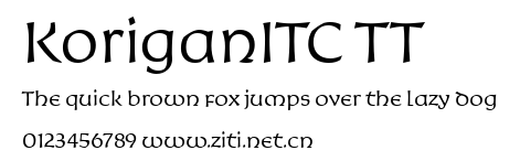 KoriganITC TT.ttf字體轉換器圖片