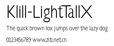 Klill-LightTallX.ttf字體轉換器圖片