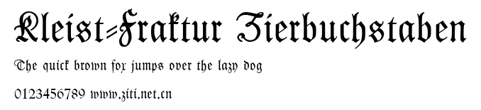 Kleist-Fraktur Zierbuchstaben.ttf字體轉換器圖片