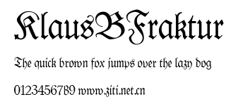 KlausBFraktur.ttf字體轉換器圖片
