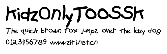 KidzOnlyTooSSK.ttf字體轉換器圖片