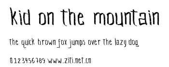 Kid On The Mountain.ttf字體轉換器圖片