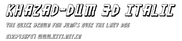 Khazad-Dum 3D Italic.ttf字體轉換器圖片