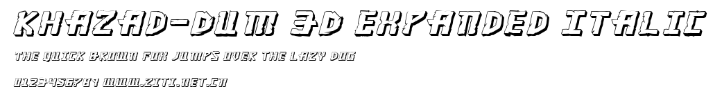 Khazad-Dum 3D Expanded Italic.ttf字體轉換器圖片